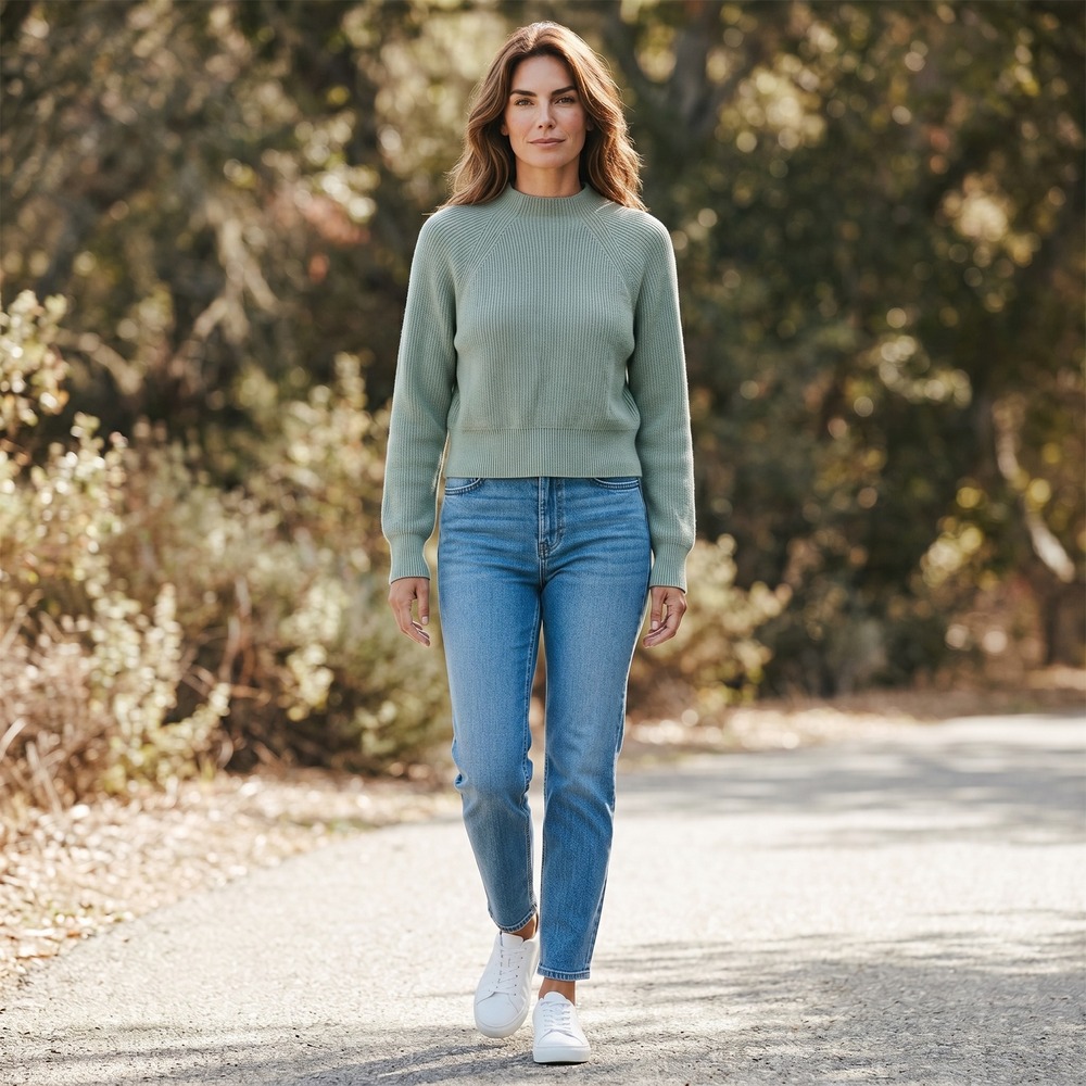 Free People Womens Sage Green‎ Ribbed Mock Neck Raglan Sleeve Cotton Sweater S